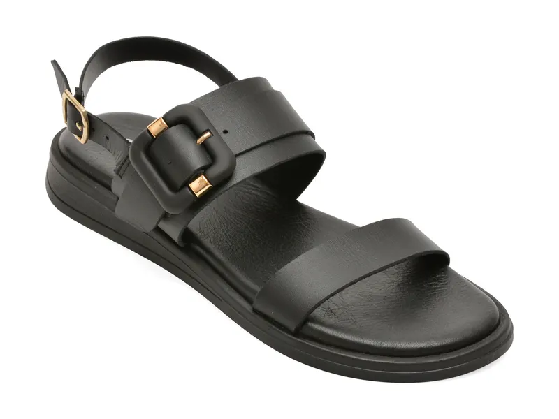 Sandale negre, 202653, din piele naturala