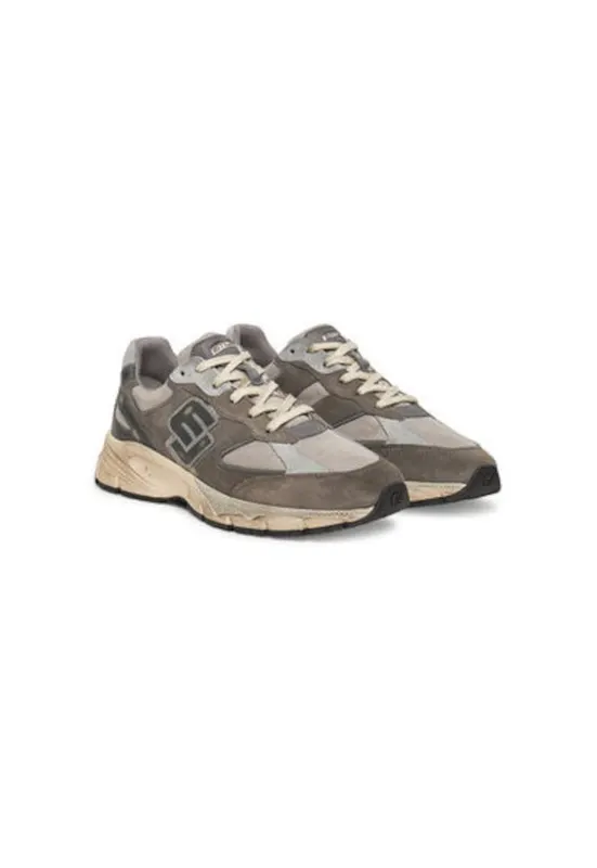 Pantofi sport barbati - BB5017 PX645 - Piele naturala - Gri - Gri