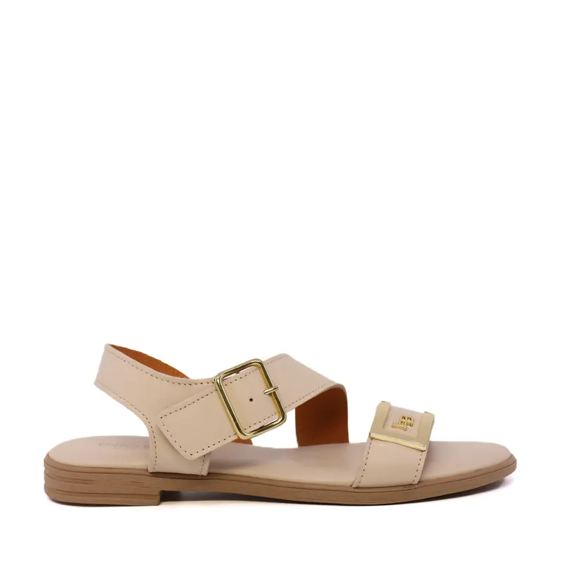 Sandale femei Enzo Bertini bej din piele cu cataramă deco 2809DS16294BE