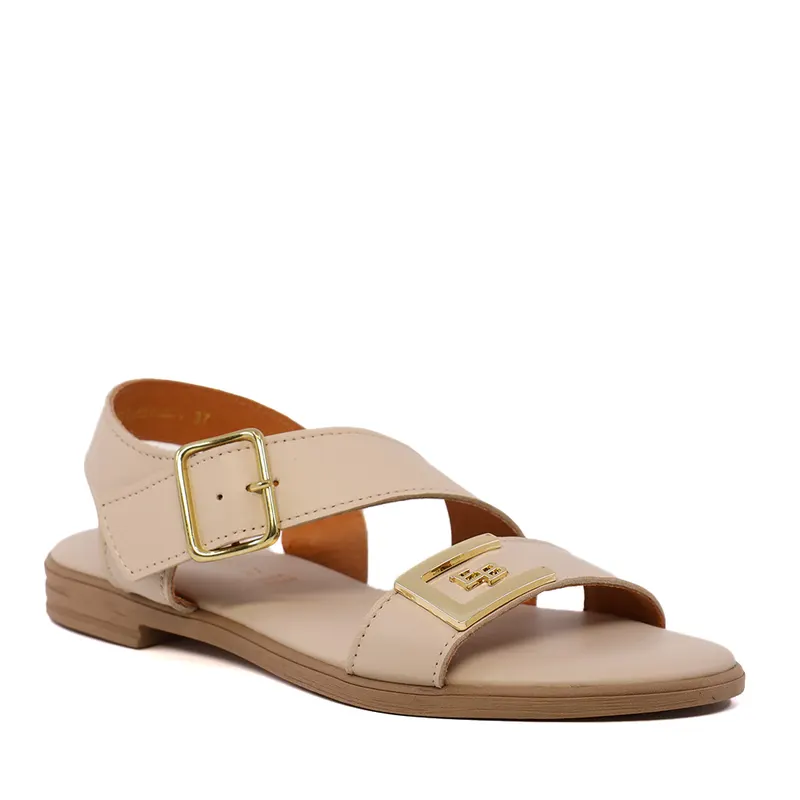 Sandale femei Enzo Bertini bej din piele cu cataramă deco 2809DS16294BE — imaginea 2