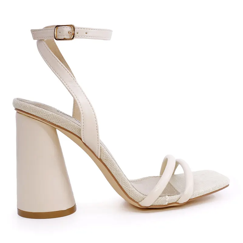 Sandale femei Solo Donna bej cu toc mediu 2857DS0427BE