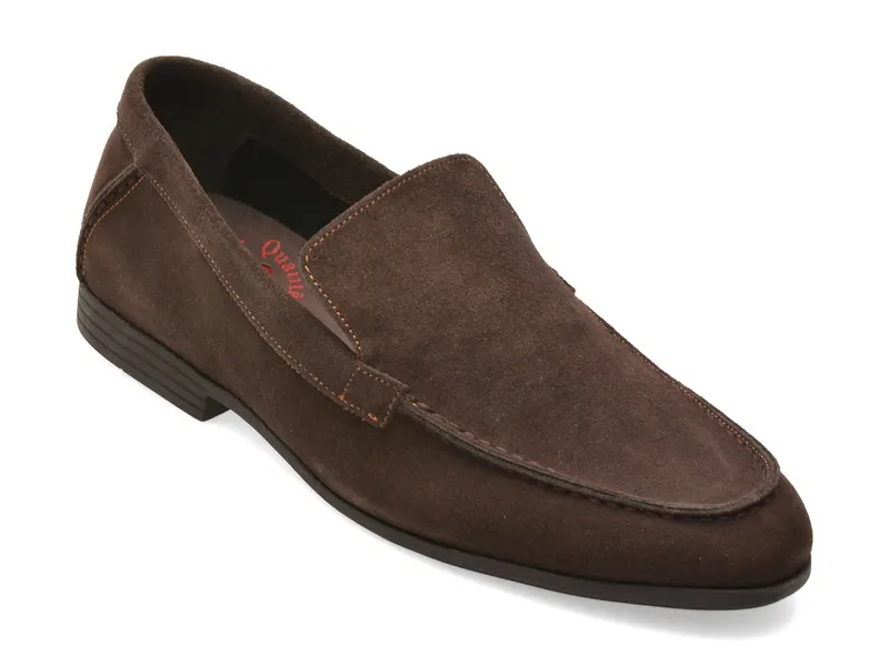 Mocasini maro, 5014, din piele intoarsa
