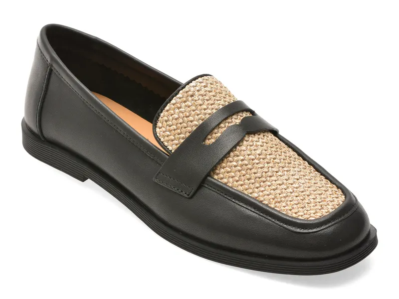 Mocasini EPICA negri, 1313G31, din piele naturala