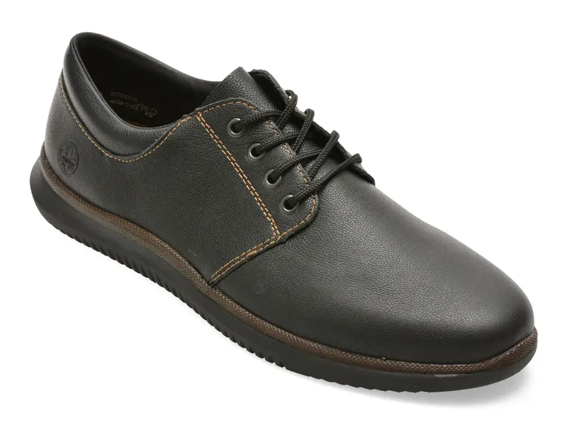 Pantofi RIEKER negri, 10424, din piele naturala