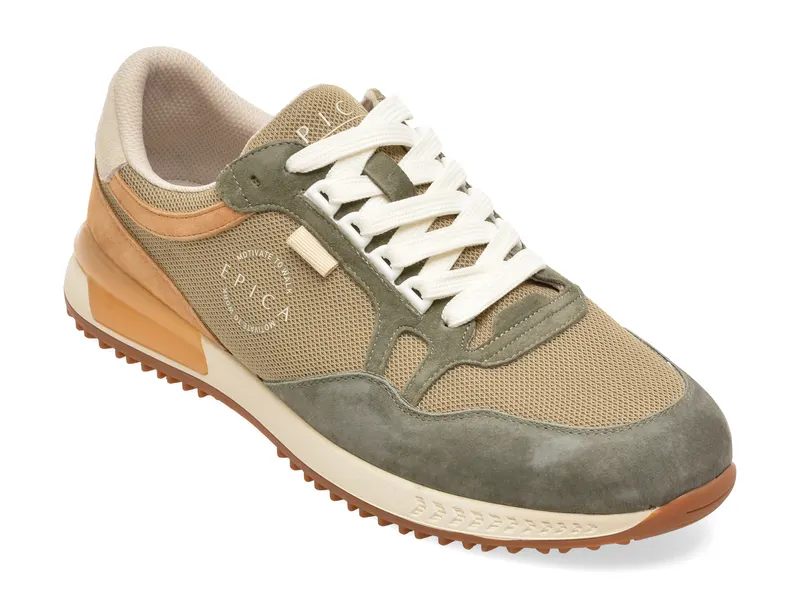 Pantofi sport EPICA gri, 93363, din material textil si piele naturala