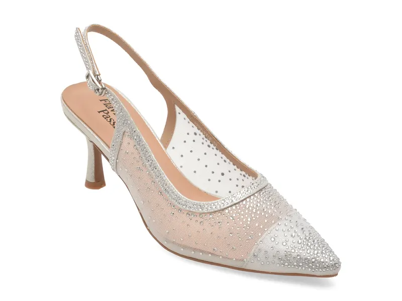 Pantofi eleganti FLAVIA PASSINI argintii, ATH222, din material textil