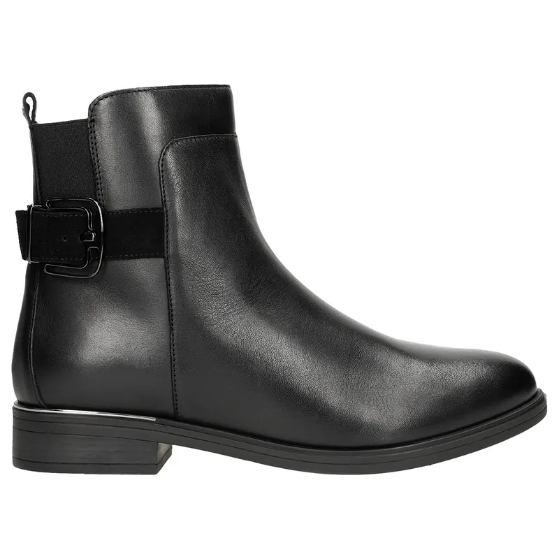 Botine negre izolate din piele de oaie damă