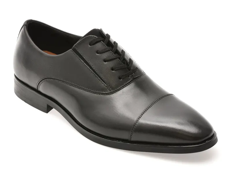 Pantofi eleganti negri, PAXLEY 001, din piele naturala