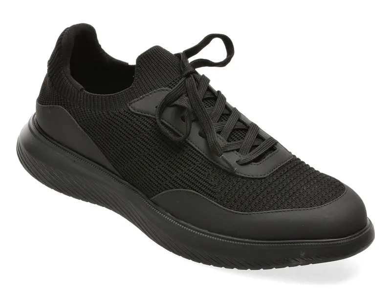 Pantofi sport negri, DOYLE 001, din material textil
