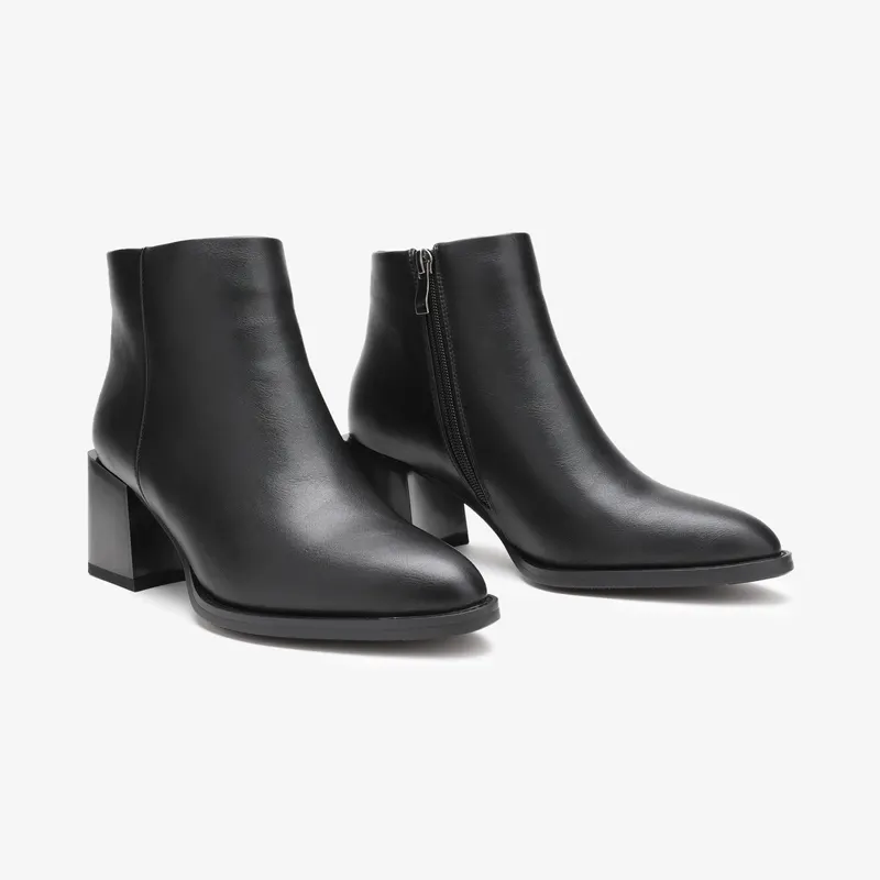 Botine dama din Piele Ecologica CRL0658 Negru