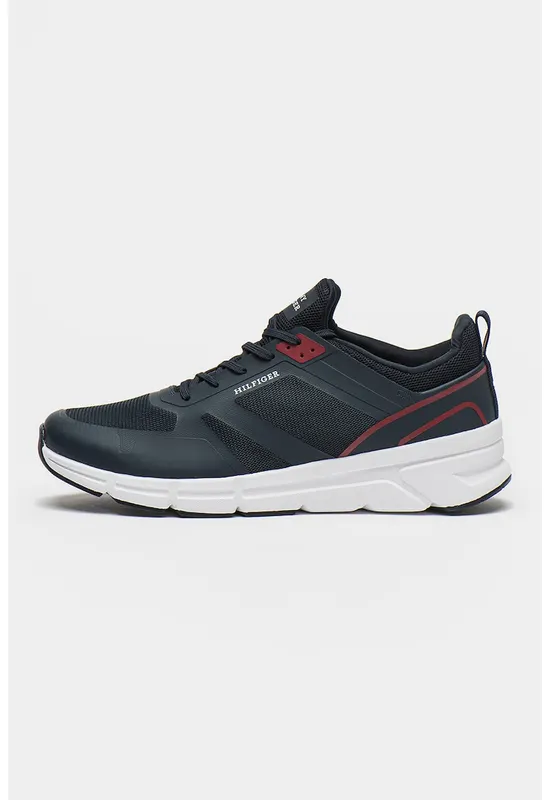 Pantofi sport de piele ecologica cu insertii de plasa - Albastru ultramarin