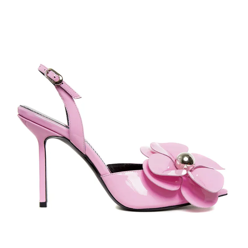 Sandale Darya Piele Lacuita, Roz - Premium Collection