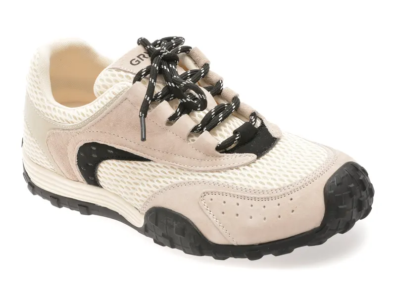 Pantofi sport alb-negru, 6235, din material textil