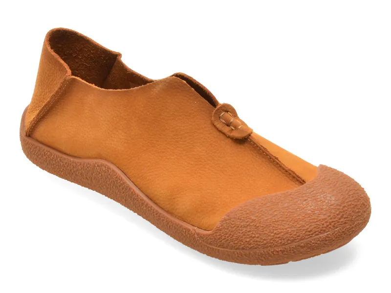 Pantofi galbeni, 61188, din piele naturala