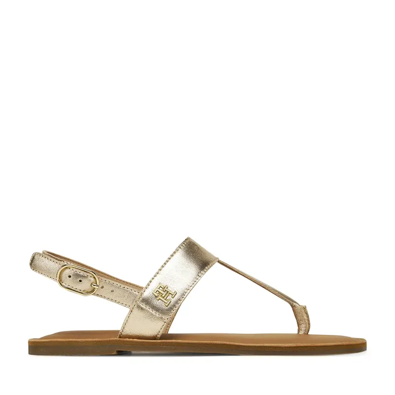 Sandale femei Tommy Hilfiger aurii din piele 3419DS8798AU