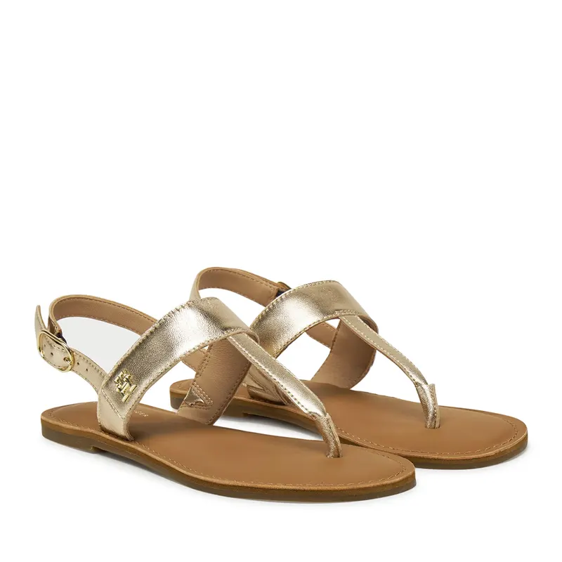 Sandale femei Tommy Hilfiger aurii din piele 3419DS8798AU — imaginea 2