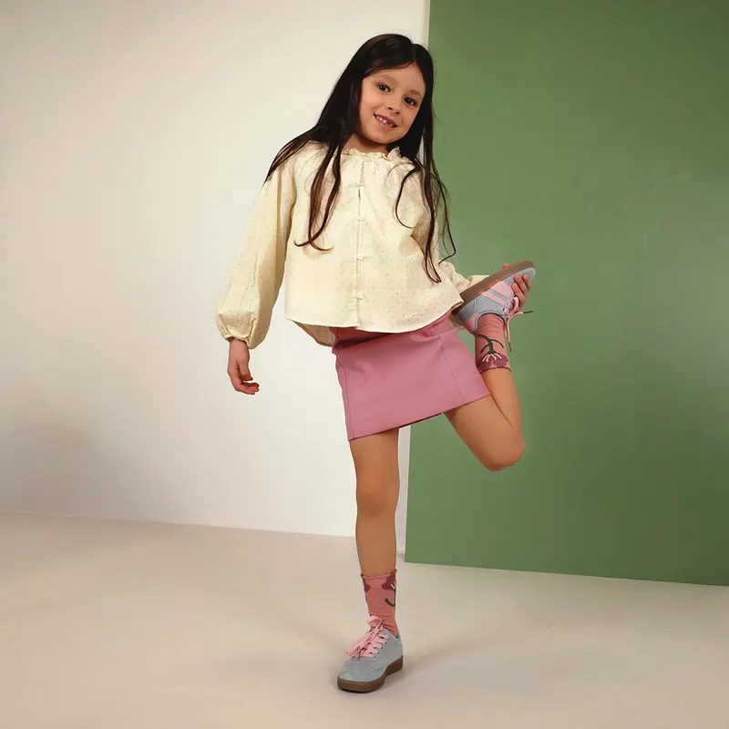 Sneakers fetițe albaștri cu detalii roz 1411FP0329VBL — imaginea 2