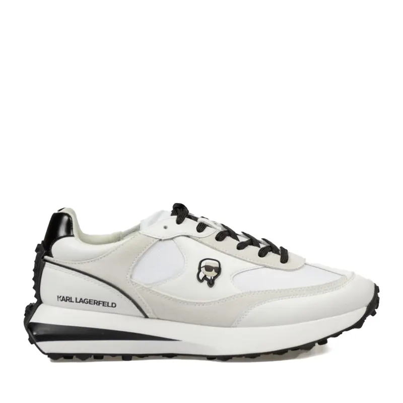 Sneakers bărbați Karl Lagerfeld Zone NFT Lo Lace Mix albi din piele 2051BP53930A