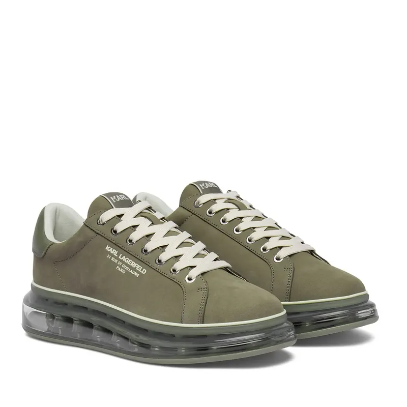 Sneakers bărbați Karl Lagerfeld Kapri Kushion RSG kaki din piele 2051BP52617NKA — imaginea 2