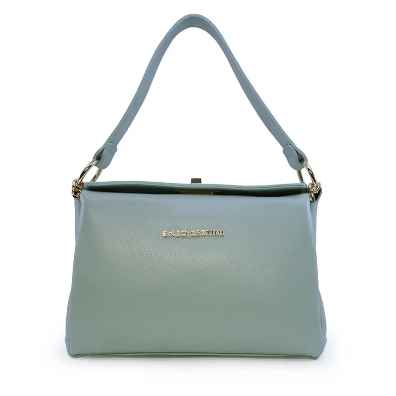 Poșetă satchel femei Enzo Bertini albastru deschis din piele naturală 154POSP3317LBL