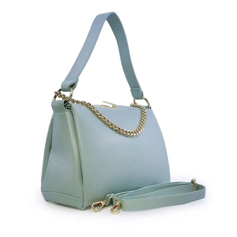 Poșetă satchel femei Enzo Bertini albastru deschis din piele naturală 154POSP3317LBL — imaginea 2