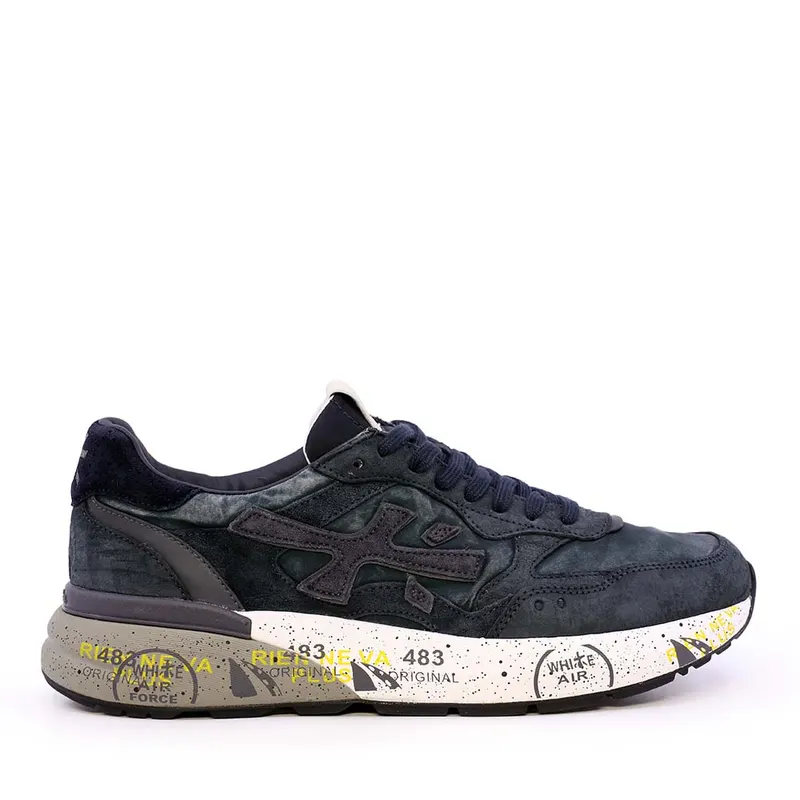 Sneakers bărbați Premiata Mick gri din piele și textil 1692BP8448GR