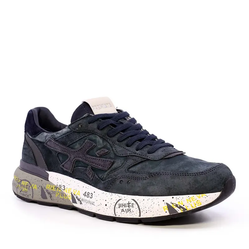 Sneakers bărbați Premiata Mick gri din piele și textil 1692BP8448GR — imaginea 2