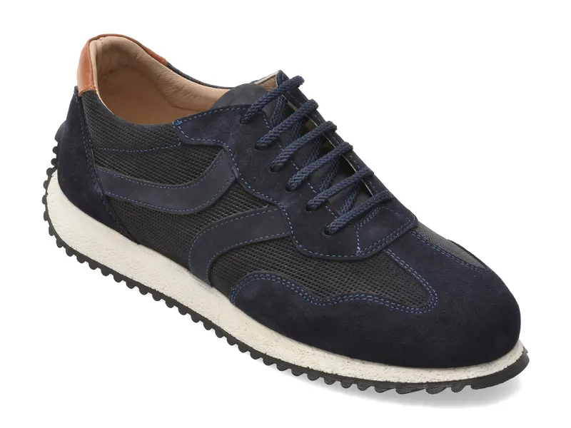Pantofi sport bleumarin, G202, din nabuc