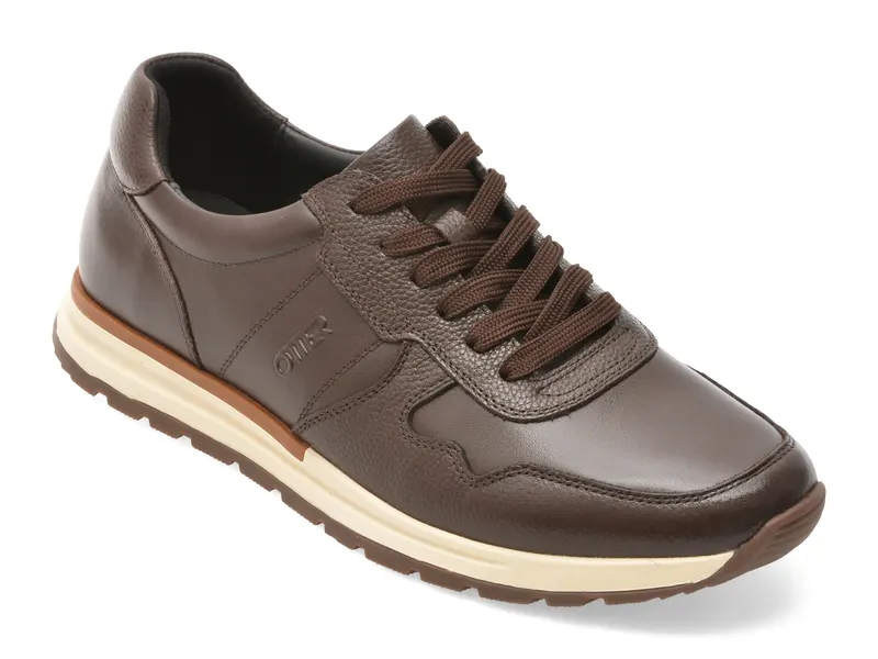 Pantofi sport maro, 63512, din piele naturala