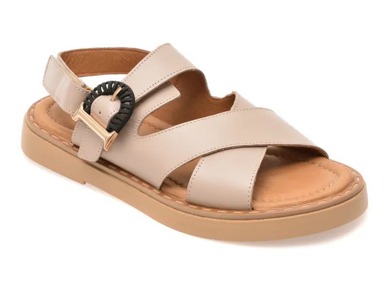 Sandale GOLD DEER gri, 22082, din piele naturala