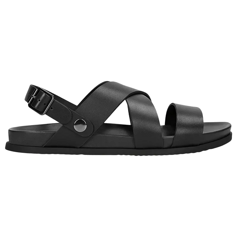 Sandale bărbătești negre din piele