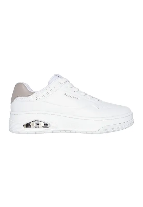 Pantofi sport din piele ecologica Uno Court - Alb