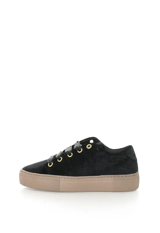 Pantofi sport flatform catifelti Scudo - Negru