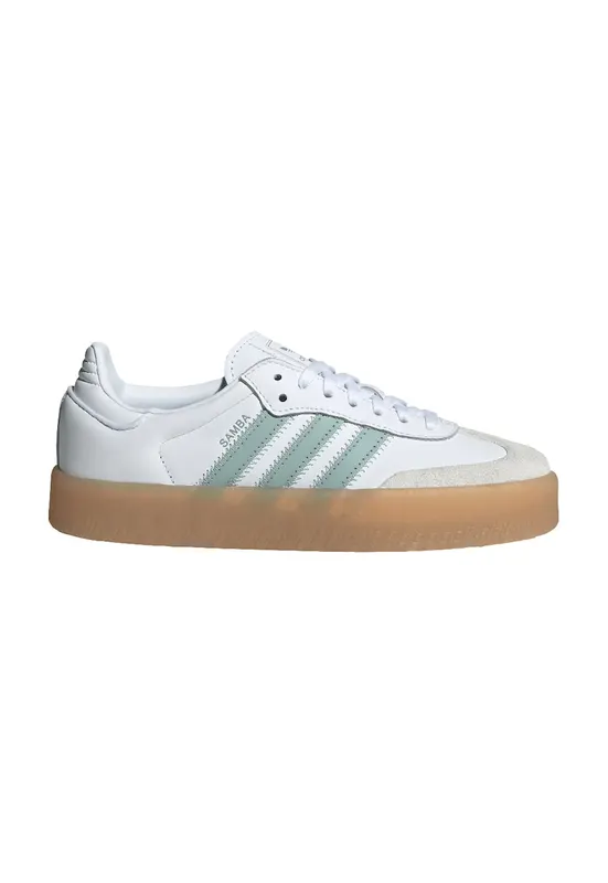 Pantofi sport Sambae din piele intoarsa si piele - Alb/Verde menta