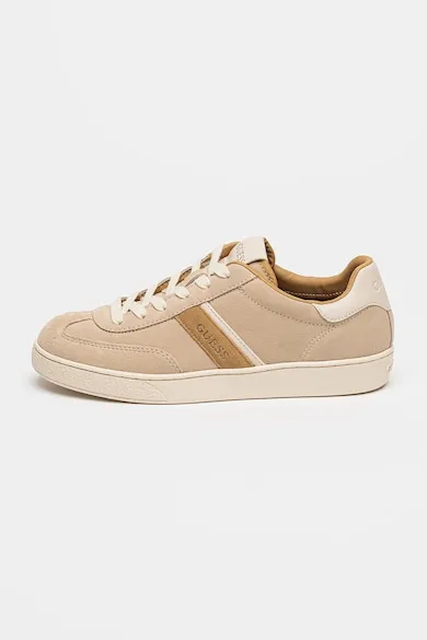 Pantofi sport low-cut de piele intoarsa - Bej