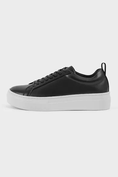 Pantofi sport din piele cu varf rotund Zoe - Negru