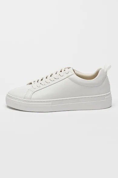 Pantofi sport din piele cu varf rotund Zoe - Alb