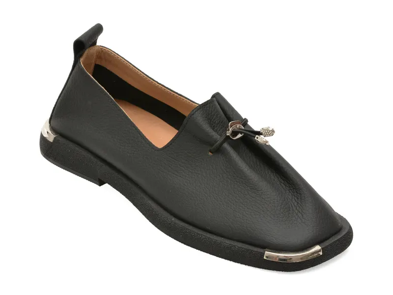 Pantofi negri, 022Y708, din piele naturala