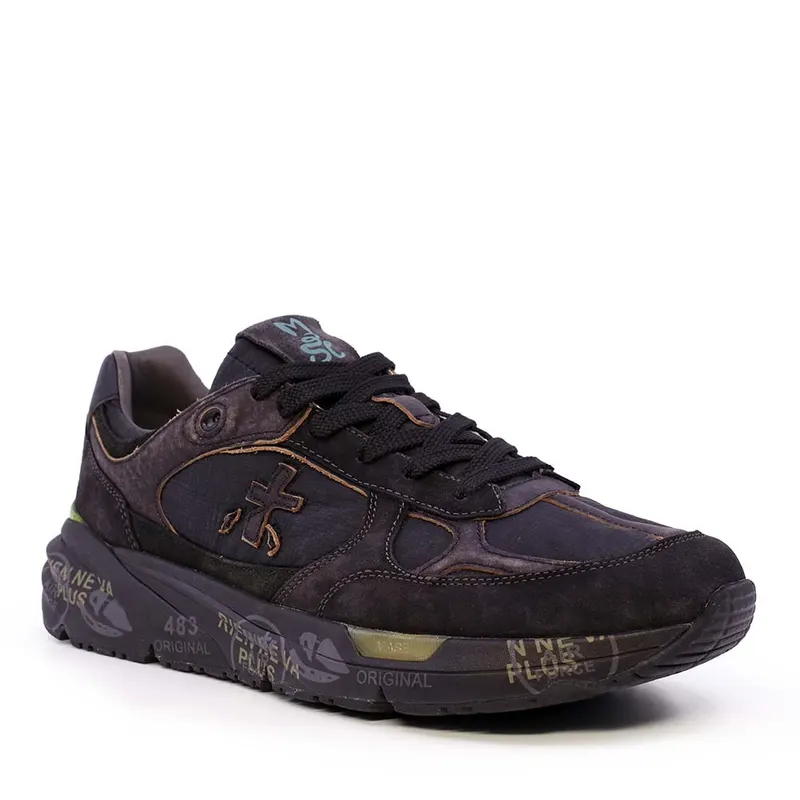 Sneakers bărbați Premiata Mase negri din piele și textil 1692BP8424N — imaginea 2