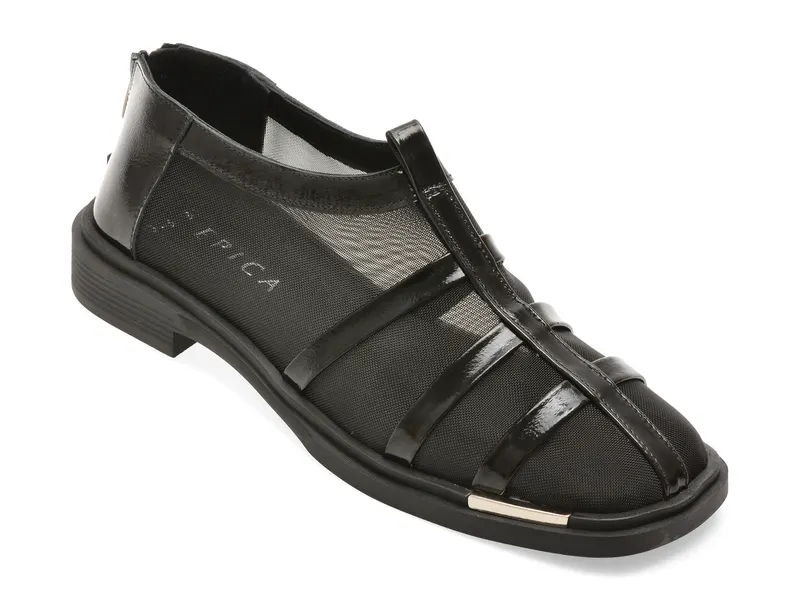 Pantofi EPICA negri, 3941345, din material textil si piele naturala