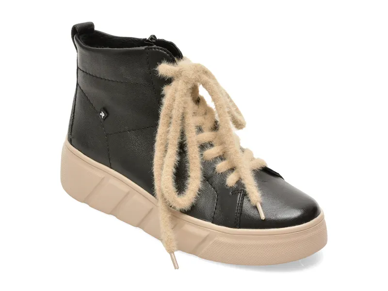 Ghete RIEKER negre, W2661, din piele naturala