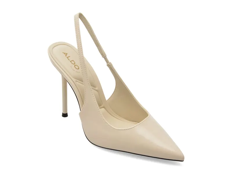 Pantofi eleganti albi, PUCKERUP 110, din piele ecologica