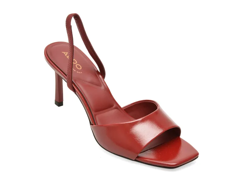 Sandale elegante visinii, ANDYA 606, din piele ecologica