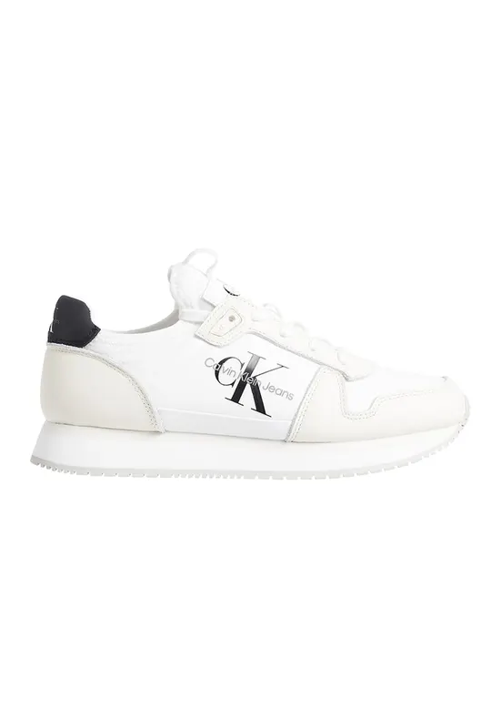 Pantofi sport de piele cu logo - Alb/Negru