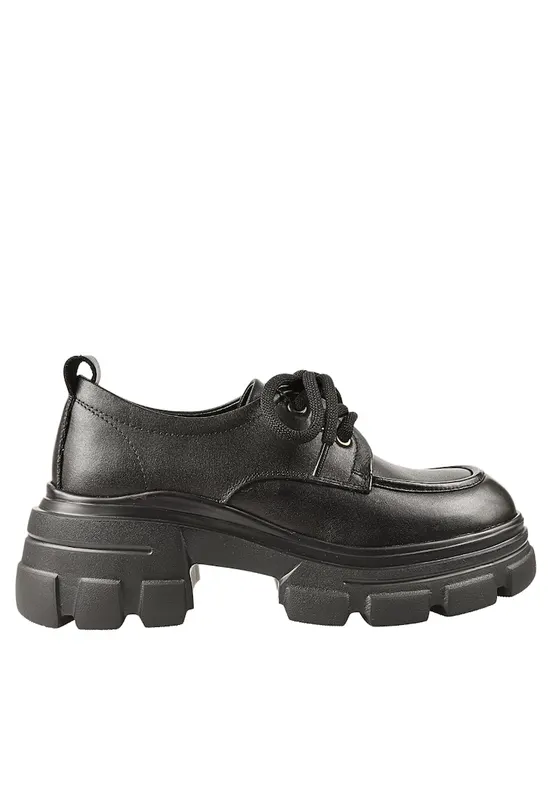 Pantofi casual - dama - KM 1606 negru - piele naturala - Negru