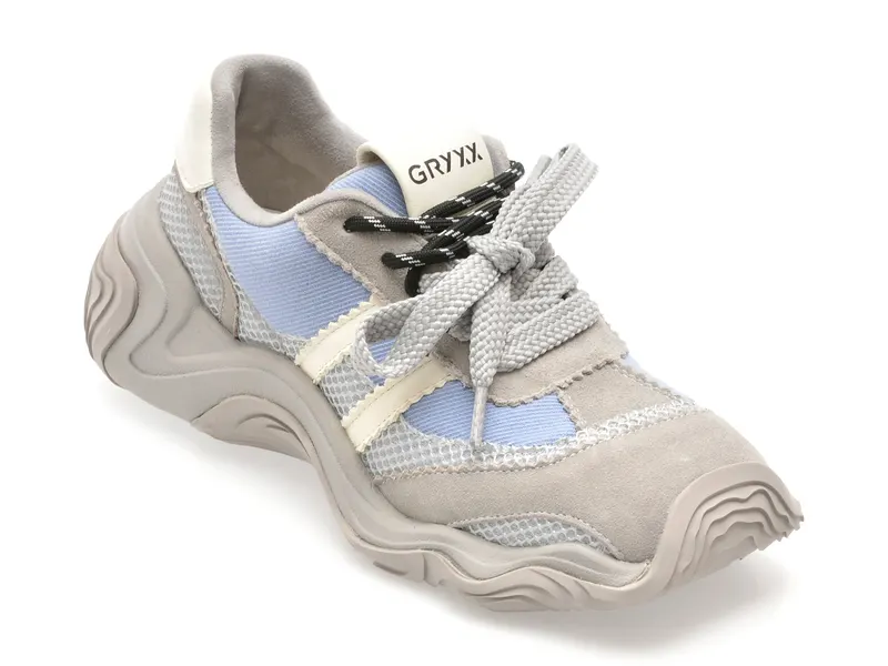 Pantofi sport gri, 162312, din material textil
