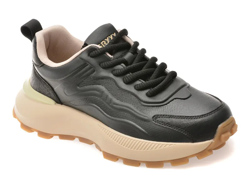 Pantofi sport negri, 251220, din piele ecologica
