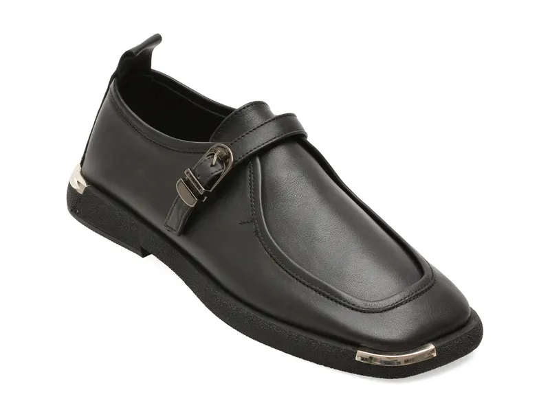 Pantofi negri, 022Y710, din piele naturala