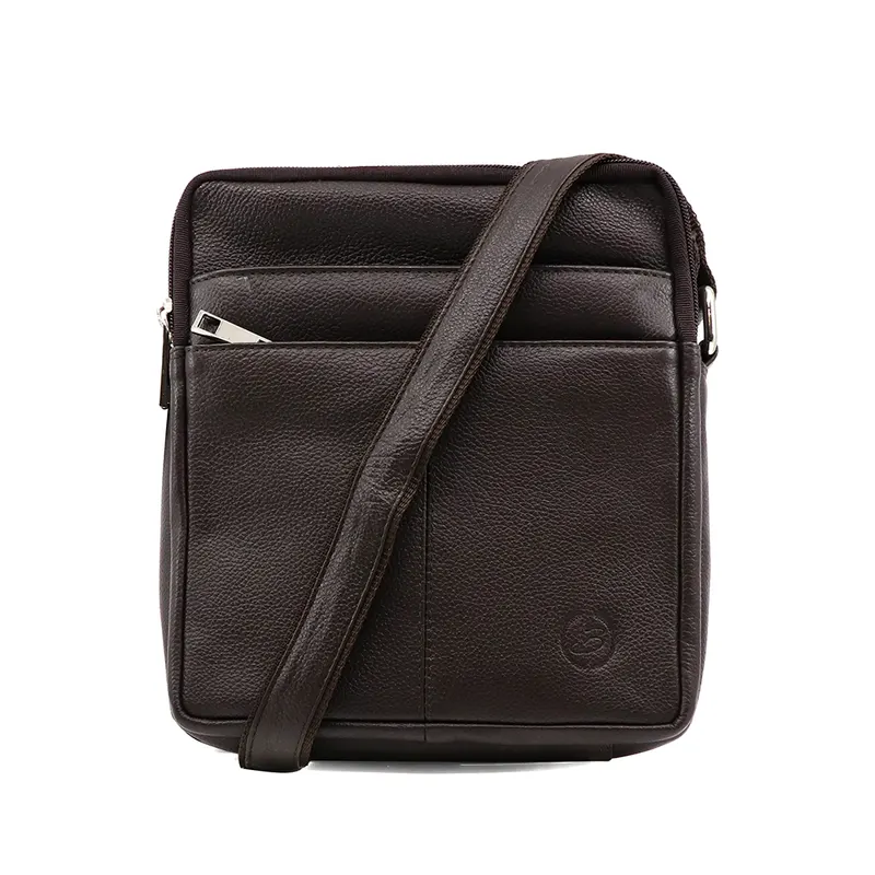 Geantă crossbody bărbați maro din piele 263bgea6145m