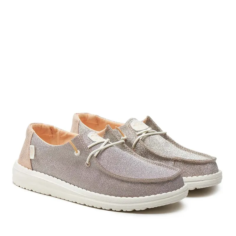 Mocasini ușori femei Hey Dude Wendy Metalic Sparkle rose gold 3091DM41082RA — imaginea 2